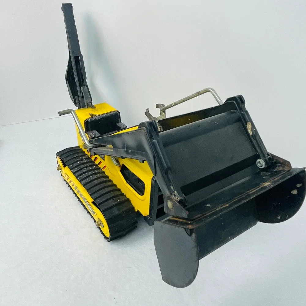 Vintage Tonka Pressed Steel Backhoe Loader Crawler Yellow Black Construction Toy